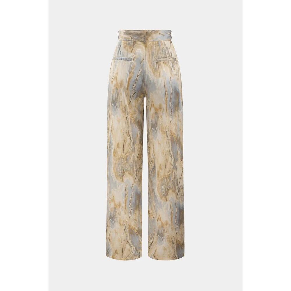 Marble Print High Waisted Full-length Straight Leg Pants size L by Micas - Picture 2 of 2